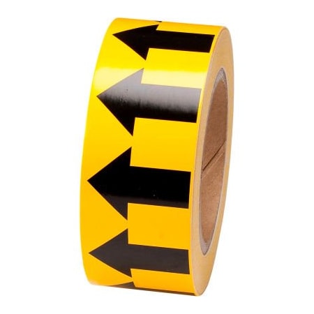 BRADY Brady® 91420 Pipe Marker Arrow Tape, Vinyl, 2"W x 30 Yds., Yellow/Black 91420